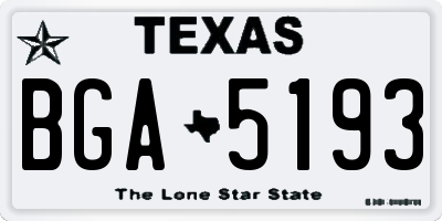 TX license plate BGA5193