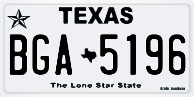 TX license plate BGA5196