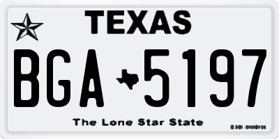 TX license plate BGA5197
