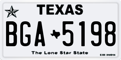 TX license plate BGA5198