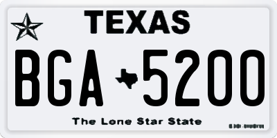 TX license plate BGA5200