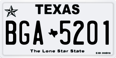 TX license plate BGA5201