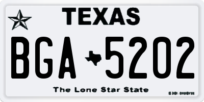 TX license plate BGA5202