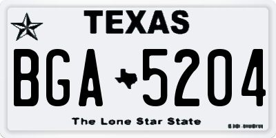 TX license plate BGA5204