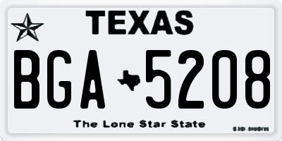 TX license plate BGA5208