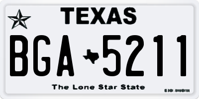 TX license plate BGA5211