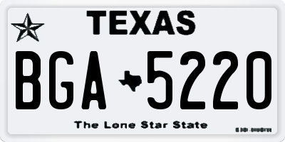 TX license plate BGA5220