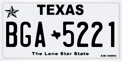 TX license plate BGA5221