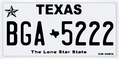 TX license plate BGA5222