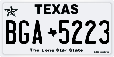 TX license plate BGA5223