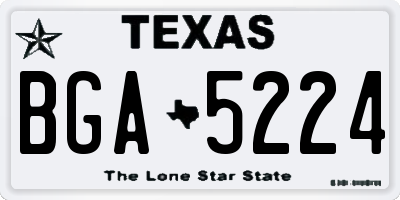 TX license plate BGA5224