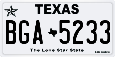 TX license plate BGA5233
