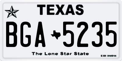 TX license plate BGA5235