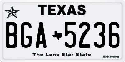 TX license plate BGA5236