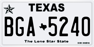 TX license plate BGA5240