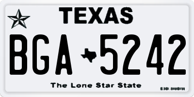 TX license plate BGA5242