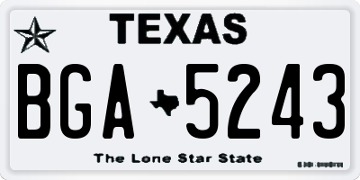 TX license plate BGA5243