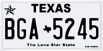 TX license plate BGA5245