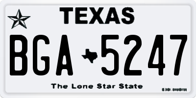 TX license plate BGA5247