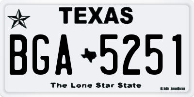 TX license plate BGA5251