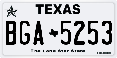 TX license plate BGA5253