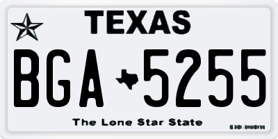 TX license plate BGA5255