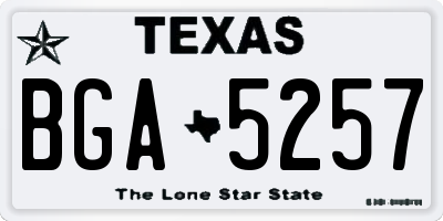 TX license plate BGA5257