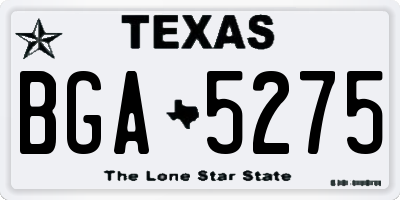 TX license plate BGA5275