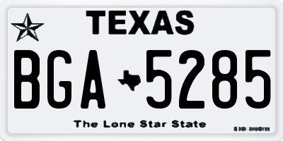TX license plate BGA5285