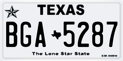 TX license plate BGA5287
