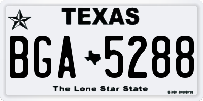 TX license plate BGA5288