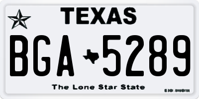 TX license plate BGA5289