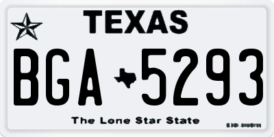 TX license plate BGA5293