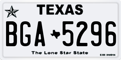 TX license plate BGA5296