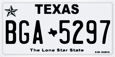 TX license plate BGA5297