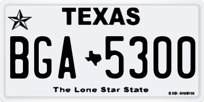 TX license plate BGA5300