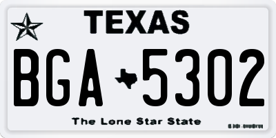 TX license plate BGA5302