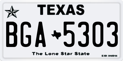TX license plate BGA5303