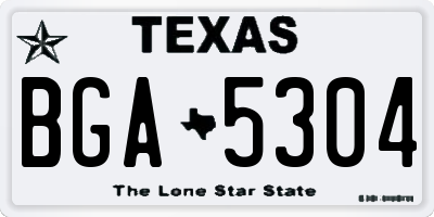 TX license plate BGA5304