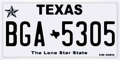 TX license plate BGA5305