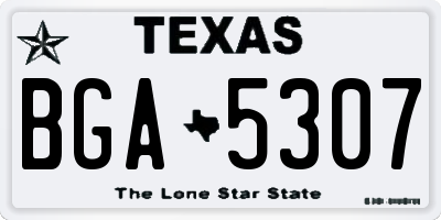 TX license plate BGA5307