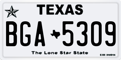 TX license plate BGA5309