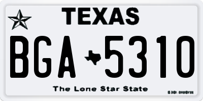 TX license plate BGA5310