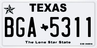 TX license plate BGA5311