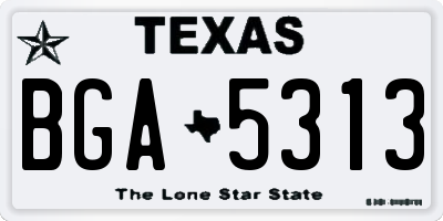 TX license plate BGA5313