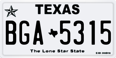 TX license plate BGA5315