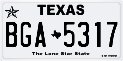 TX license plate BGA5317