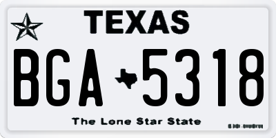 TX license plate BGA5318