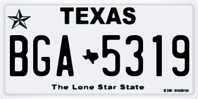 TX license plate BGA5319
