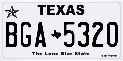 TX license plate BGA5320